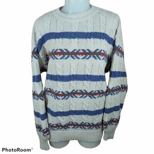 𝅺Vintage cable knit sweater grandpa style Large
